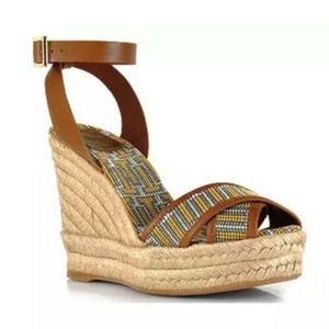Tory Burch Florian Espadrille Wedge Sandals.